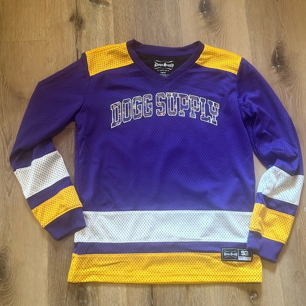 Dogg Supply purple 100% Polyester Hockey Jersey-Snoop Dogg-Size 14/16